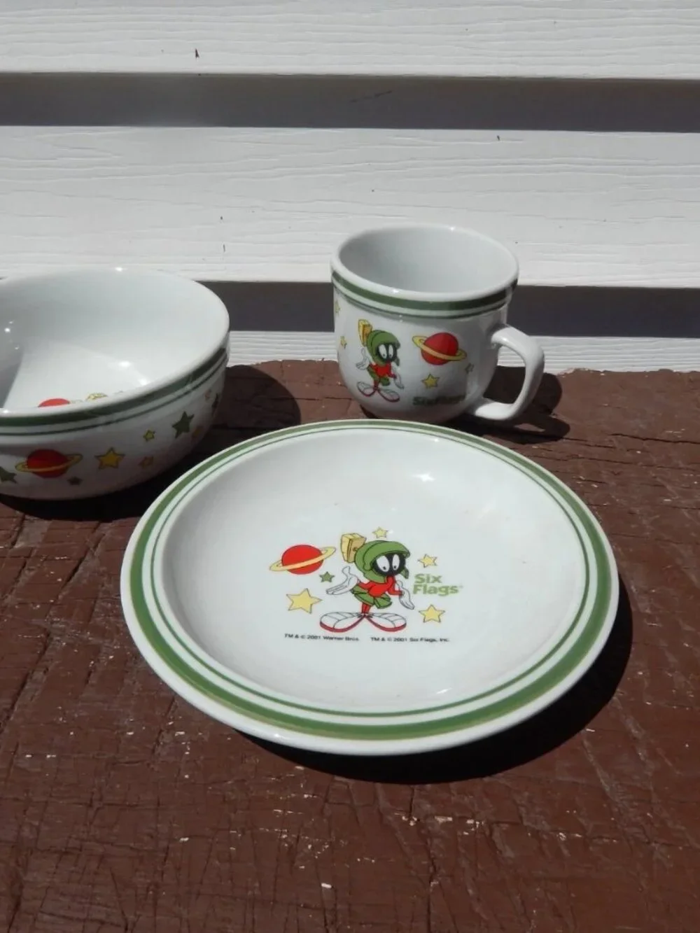 Vintage Marvin Martian Six Flags Cup Bowl & Mug Set HARD TO FIND *******